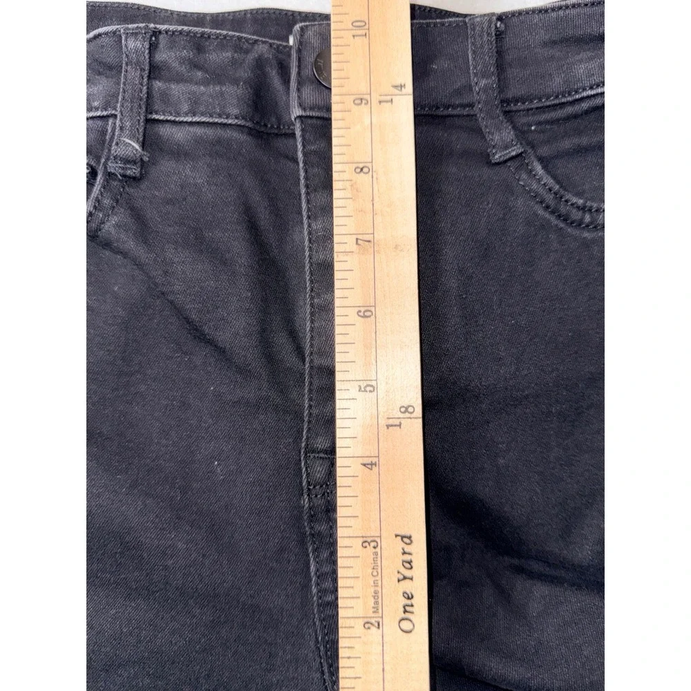 Nine West Bootcut Jeans Women's Size 8‎ Black High Rise Side Slit Denim